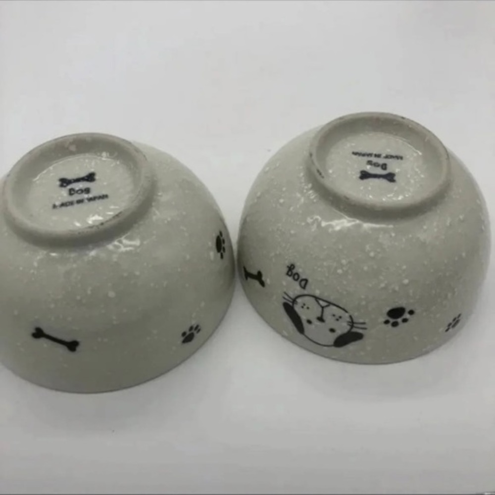 3 for $9 | NWOT T.J. Maxx Black White Pebbled Texture Ceramic Dog Food Bowls - Picture 10 of 10